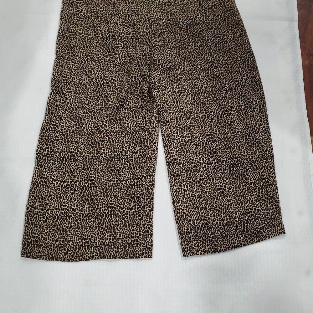 Micheal Michael Kors Mob Wife Elegant leopard print Crop Jumpsuit Sz 10